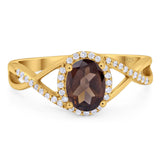 Art Deco Oval Natural Stone Infinity Ring