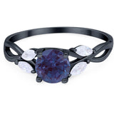 Art Deco Round Natural Stone Twisted Ring