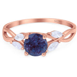 Art Deco Round Natural Stone Twisted Ring