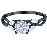 Art Deco Round Natural Stone Twisted Ring