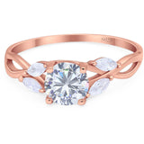 Art Deco Round Natural Stone Twisted Ring