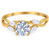 Art Deco Round Natural Stone Twisted Ring