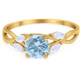 Art Deco Round Natural Stone Twisted Ring