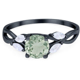 Art Deco Round Natural Stone Twisted Ring