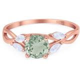 Art Deco Round Natural Stone Twisted Ring