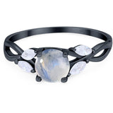 Art Deco Round Natural Stone Twisted Ring