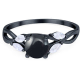 Art Deco Round Natural Stone Twisted Ring