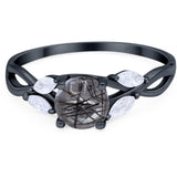 Art Deco Round Natural Stone Twisted Ring