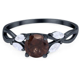 Art Deco Round Natural Stone Twisted Ring