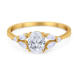 Art Deco Oval Trillium Ring