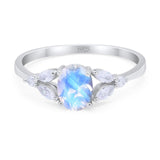 Art Deco Oval Trillium Ring