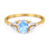 Art Deco Oval Trillium Ring