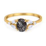 Art Deco Oval Trillium Ring