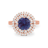 Vintage Style Round Natural Stone Cocktail Ring