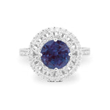 Vintage Style Round Natural Stone Cocktail Ring