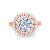 Vintage Style Round Natural Stone Cocktail Ring