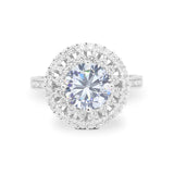 Vintage Style Round Moissanite Cocktail Ring 925 Sterling Silver