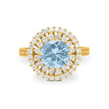 Vintage Style Round Natural Stone Cocktail Ring