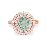 Vintage Style Round Natural Stone Cocktail Ring