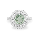 Vintage Style Round Natural Stone Cocktail Ring