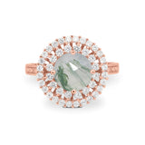 Vintage Style Round Natural Stone Cocktail Ring