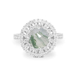 Vintage Style Round Natural Stone Cocktail Ring