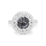 Vintage Style Round Natural Stone Cocktail Ring