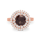 Vintage Style Round Natural Stone Cocktail Ring