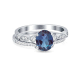 Two Piece Oval Solitaire Ring 