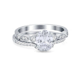 Two Piece Oval Solitaire Ring 