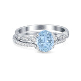 Two Piece Oval Solitaire Ring 