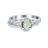 Two Piece Oval Solitaire Ring 