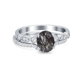 Two Piece Oval Solitaire Ring 