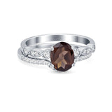 Two Piece Oval Solitaire Ring 