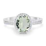 Art Deco Oval Natural Stone Wedding Ring