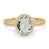 Art Deco Oval Natural Stone Wedding Ring