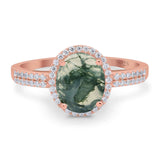 Art Deco Oval Natural Stone Wedding Ring