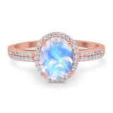 Art Deco Oval Natural Stone Wedding Ring