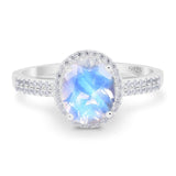 Art Deco Oval Natural Stone Wedding Ring