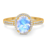 Art Deco Oval Natural Stone Wedding Ring