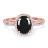 Art Deco Oval Natural Stone Wedding Ring