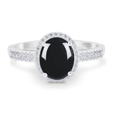 Art Deco Oval Natural Stone Wedding Ring