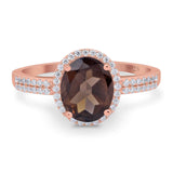 Art Deco Oval Natural Stone Wedding Ring