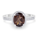 Art Deco Oval Natural Stone Wedding Ring