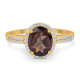 Art Deco Oval Natural Stone Wedding Ring