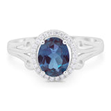 Art Deco Oval Natural Stone Filigree Ring