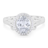 Oval Moissanite Filigree Vintage Style Ring 925 Sterling Silver