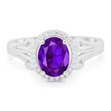 Art Deco Oval Natural Stone Filigree Ring