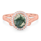 Art Deco Oval Natural Stone Filigree Ring
