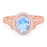 Art Deco Oval Natural Stone Filigree Ring